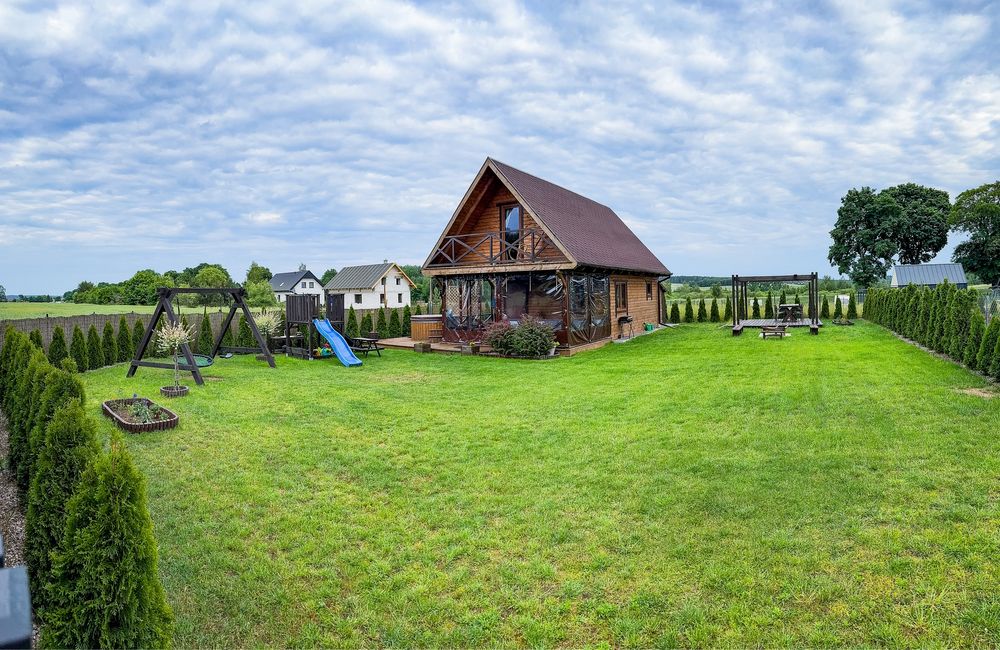 Domek z kominkiem i balią na Mazurach nad jeziorem do wynajęcia MAZURY