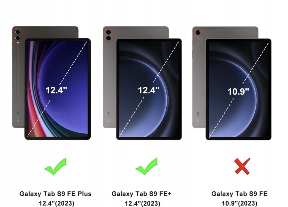 Etui JADEMALL z klawiaturą do Galaxy Tab S9 FE+ / S9+ 12,4"