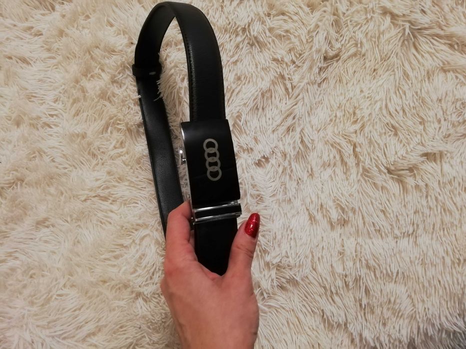 pasek skórzany Audi 135 czarny