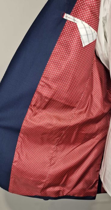 NOWY Garnitur Męski Harison gładki granatowy rozm. S/M/L/XL/XXL Łódź