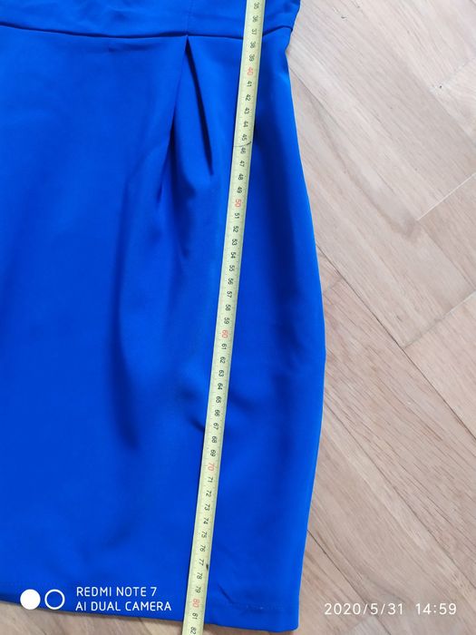 Плаття-тюльпан синє, розмір S 36, з замком на спинці