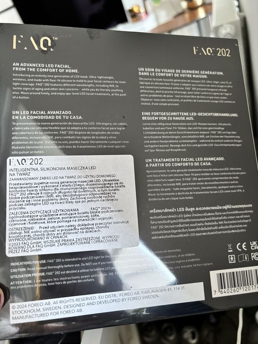 Maska led Foreo FAQ 202 nowa w folii tylko odbior osobisty