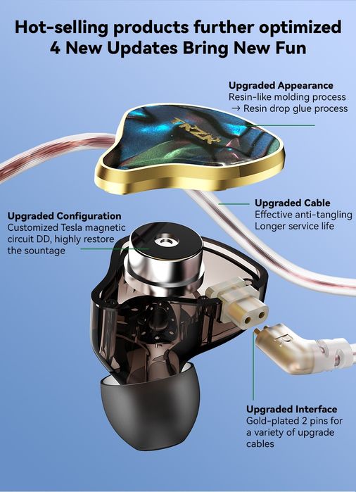 TKZK TK2 Słuchawki IEM Black Mic