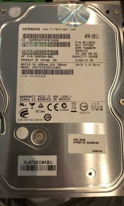 Disco HDD 320GB Hitachi64751238936961120