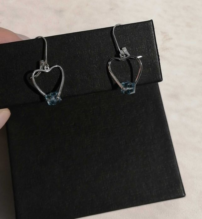 Сережки Ava Ro серце срібні з Swarovski (925 проба) Сережки серебряные