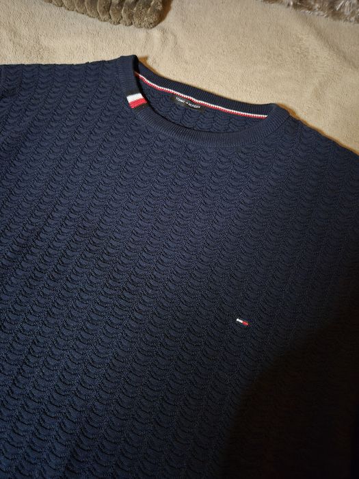 Sweter Tommy Hilfiger / Elegancki męski sweter splot XL / Stan Idealny