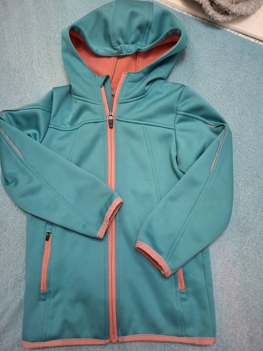 2 poncza i kurtka przejściowa dla dziewczynki 110/116