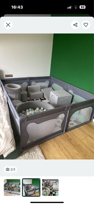 Lionelo kojec dla dziecka łóżeczko duży plac zabaw XL 207x187