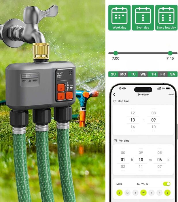 JOHGEE Komputer do Nawadniania WLAN 3 Technologia RF 300 m Alexa Smart Life
