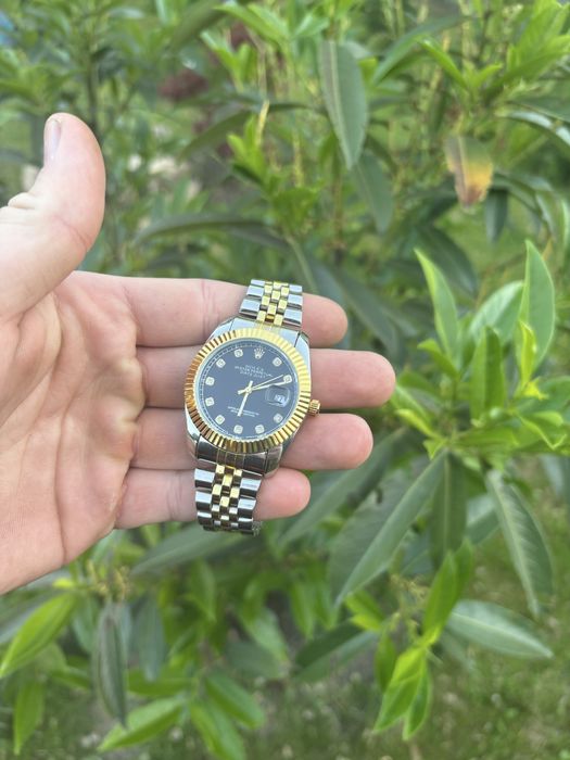 srebrno złoty zegarek Rolex date Just oyster perpetual 41 mm