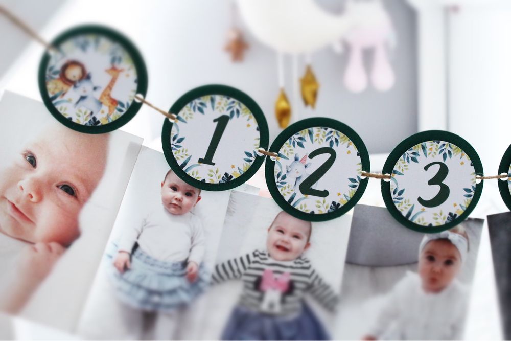 Girlanda na zdjęcia urodziny roczek urodzinowa banner