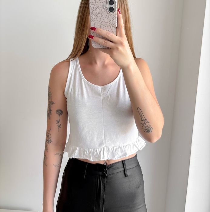 Biała bluzka top CROPP XS