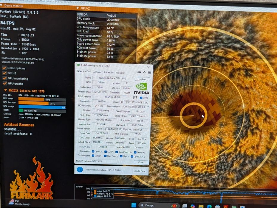 Топова! Відеокарта KFA2 HOF GTX 1070 8GB (GDDR5) Гарантія | XPLAY