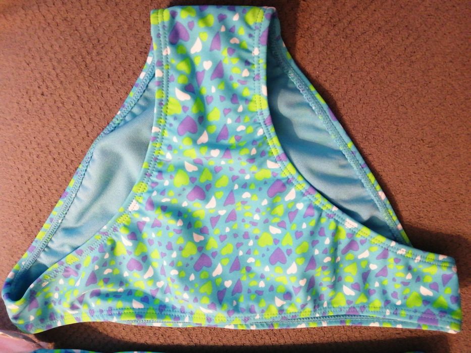 Strój kąpielowy, bikini, nowy, dwuczęściowy UPF 50+ serca r. 158