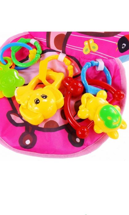Розвиваюча подушка іграшка з брязкальцями