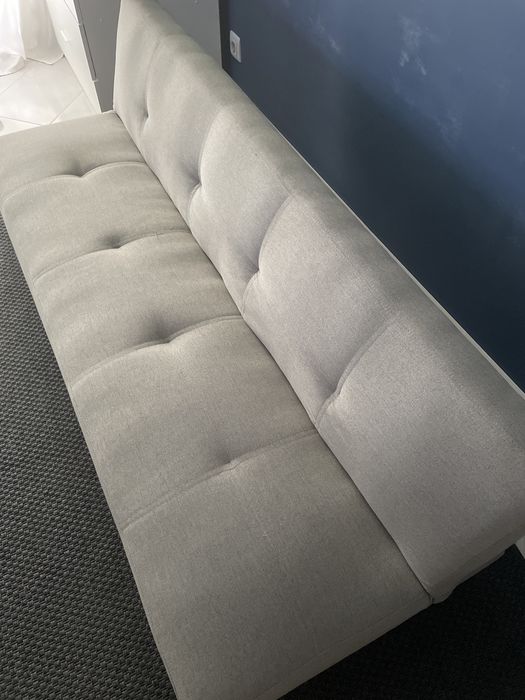 Sofá-cama de 2 lugares em tecido Aruba - Cor do tecido : Cinzento