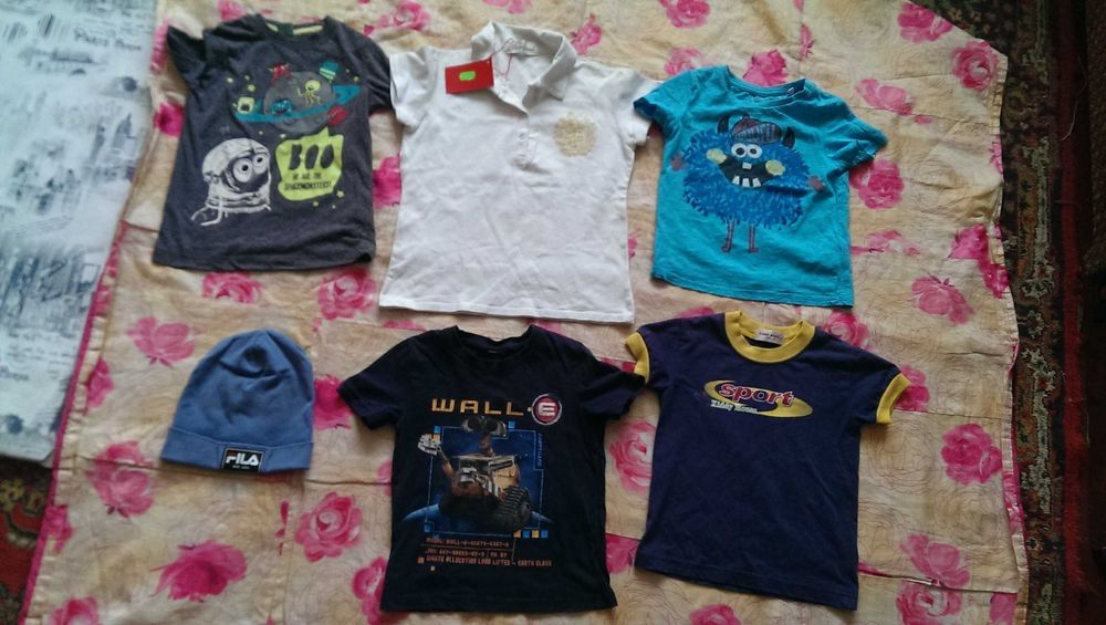 5 футболок (1 новая с биркой) + шапочка FILA на мальчика- цена за всё!
