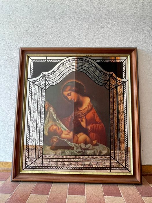 Quadro espelhado imagem religiosa