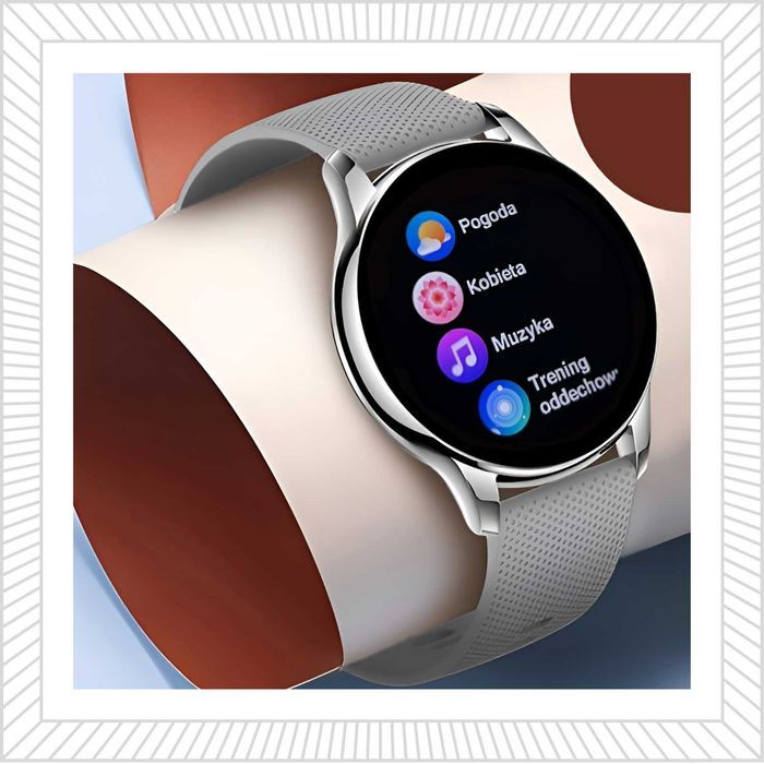 Smartwatch Zegarek Damski Rozmowy Powiadomienia Menu PL Amoled Puls