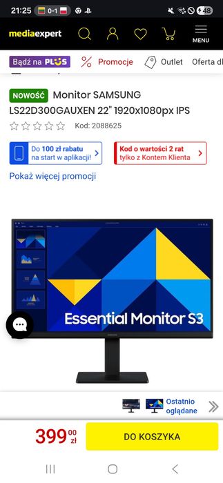 Monitor SAMSUNG LS22D300GAUXEN 22" 1920x1080px IPS