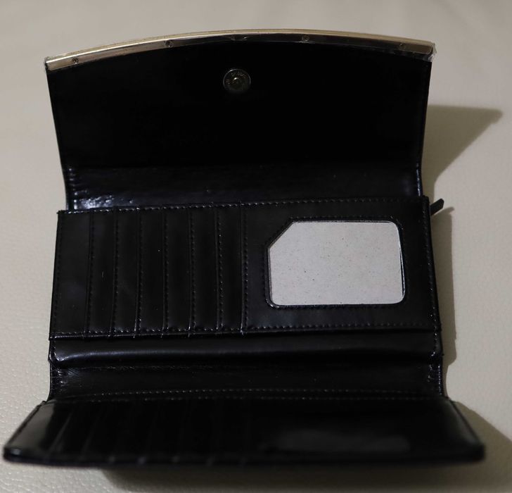 Portfel damski czarny 19,5x9,5cm