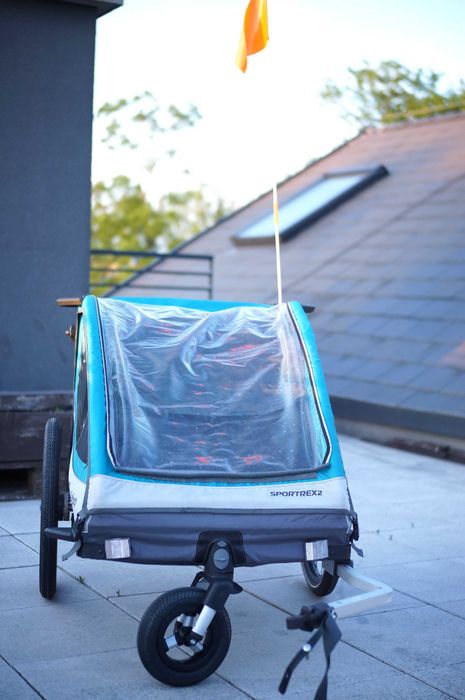 Przyczepka rowerowa Qeridoo Sportrex 2 (2 dzieci) - bardzo dobry stan