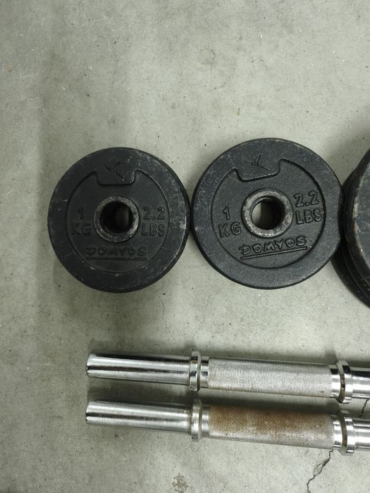 Kit de Halteres Domyos 20kg – 2 Barras + Discos