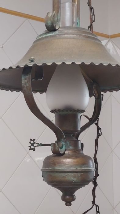 Candeeiro rústico  de tecto em latão437560097028843521