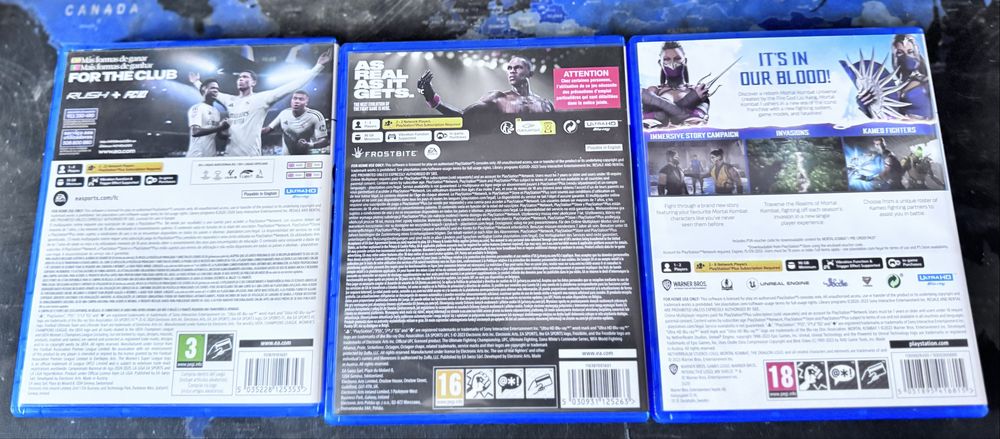 MK1, UFC 5 e FC 25 para Ps5