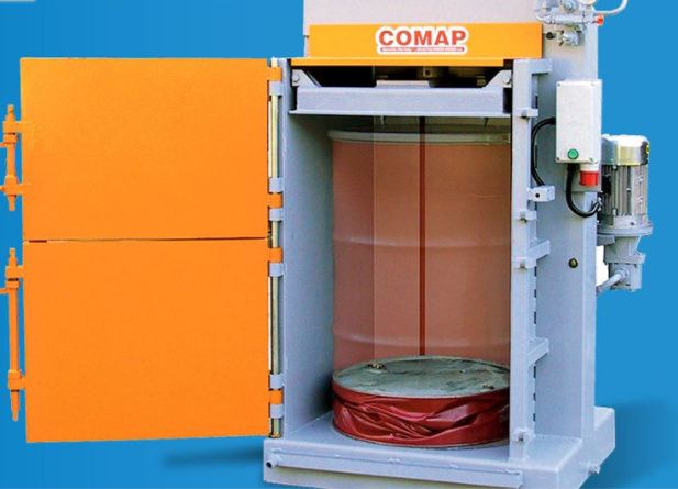 Prensa compactadora-Esmagador de latas de verniz Comap