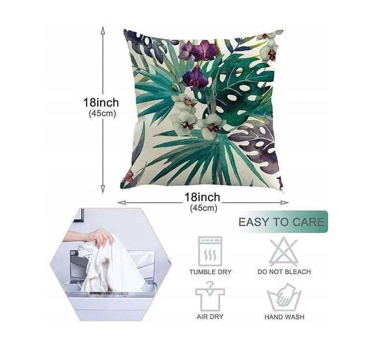 Poszewki Na Poduszki Dekoracyjne Tropikalne 50 x 50 cm 4szt