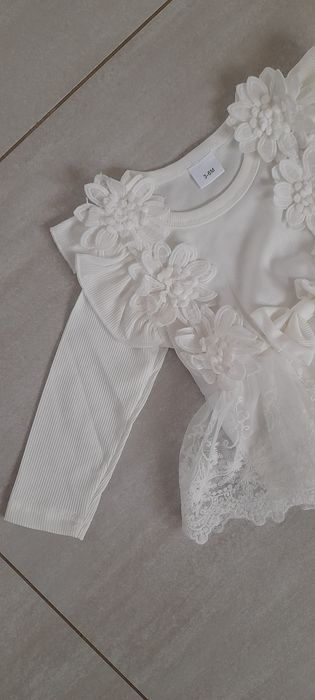 Nowa sukienka na chrzest 3-6, 62-68 body  haft koronka