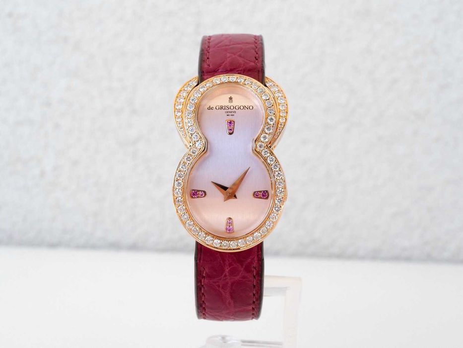 De Grisogono Be Eight 18K Rose Gold Diamonds Sapphires