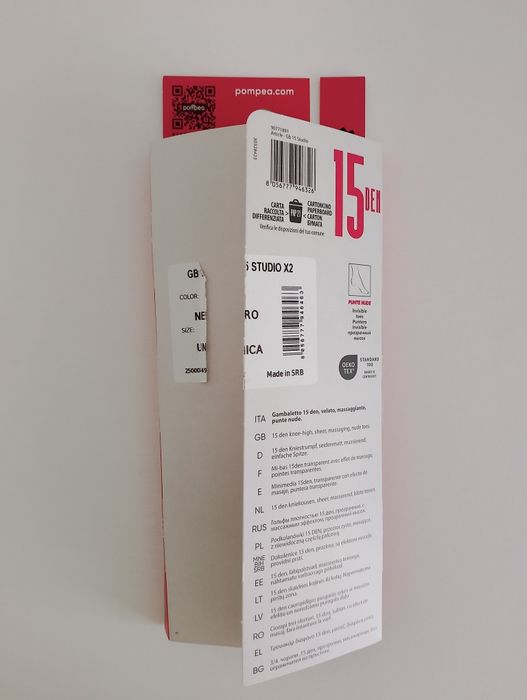 Pompea podkolanówki damskie 15 den 2 pary czarne lekka kompresja 
Masu