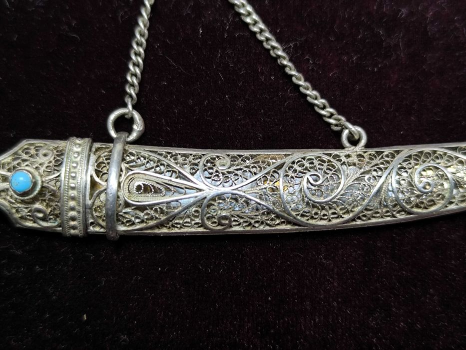 Серебряная большая брошь 84 пробы