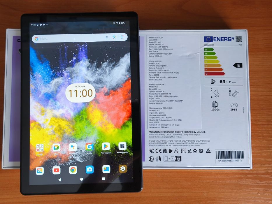 Безкоштовна доставка! Новий планшет crelander w30 12/128 Android 16