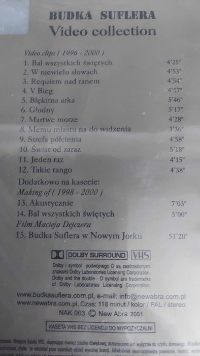 Robbie Williams,Budka Suflera ,kaseta VHS