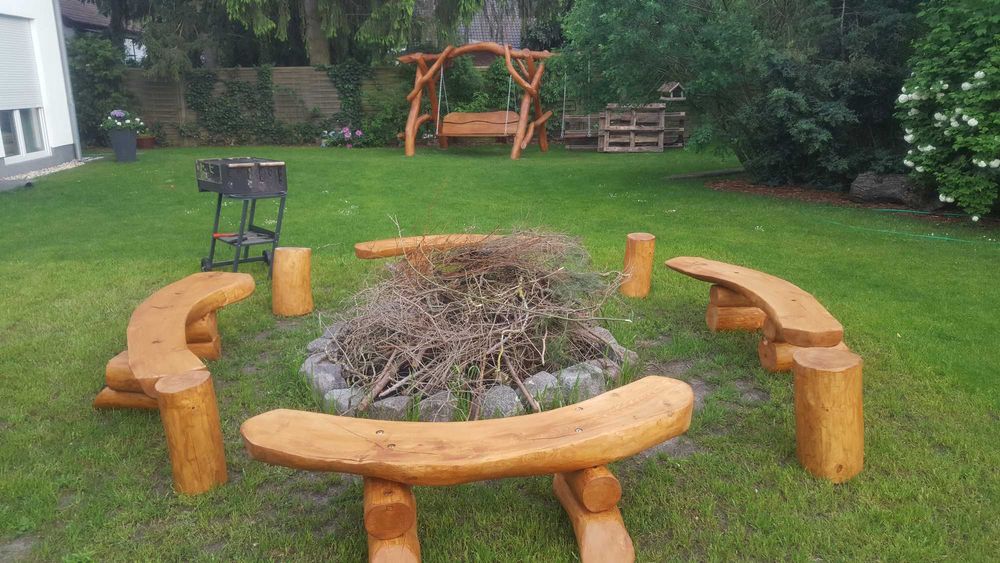 Meble Ogrodowe stół ławki z bali biesiadne góralskie barowe SOLIDNE