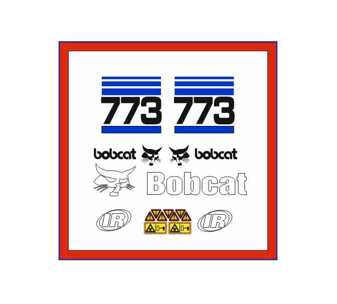 Naklejki Bobcat 773 Miniładowarka ładowarka Zestaw Nalepki