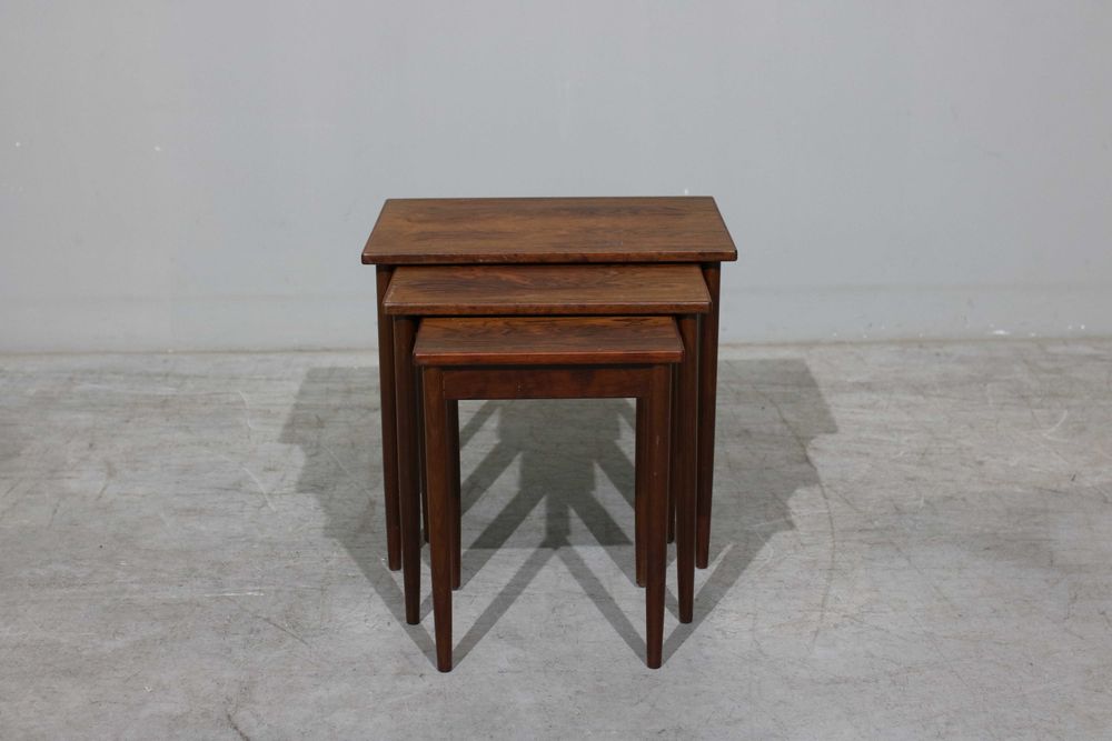 Conjunto de 3 mesinhas dinamarquesas em pau santo