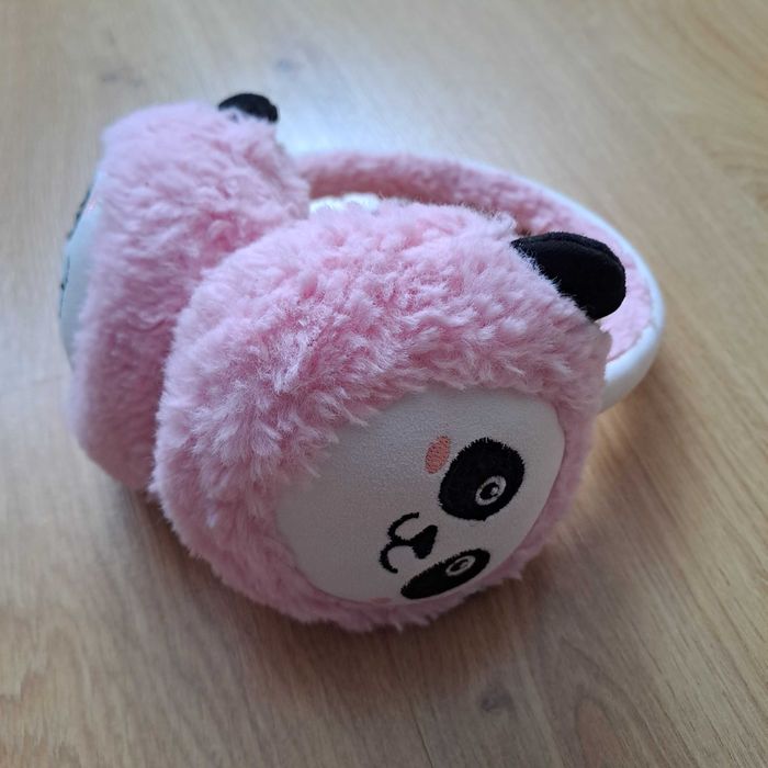 Mięciutkie pluszowe nauszniki panda różowe