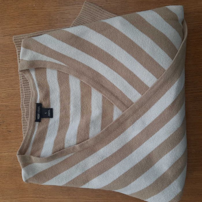 H&M mama sweter beżowy w paski L 42