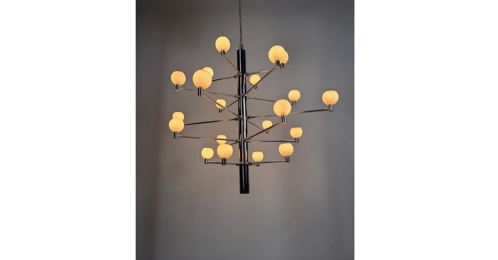 SEED Lighting – żyrandol 20-punktowy, chrom i szkło