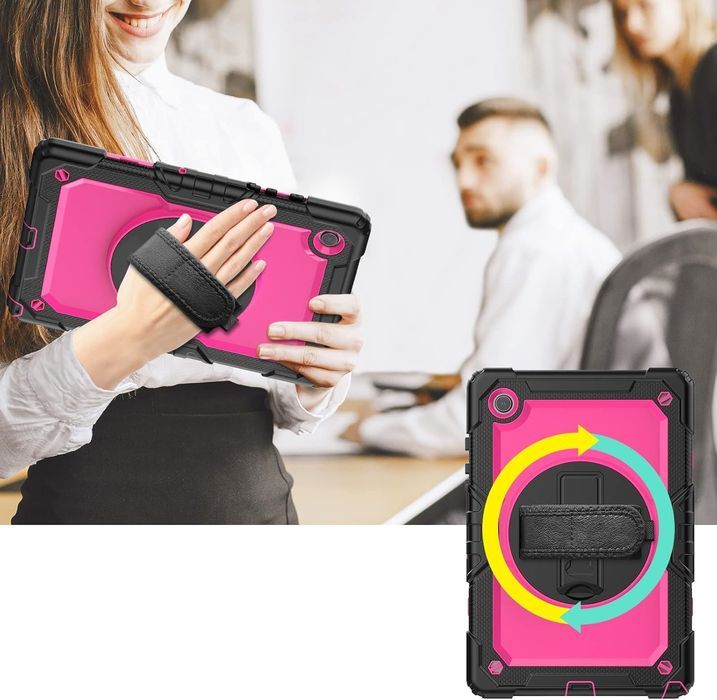 Etui do Samsung Galaxy Tab A8 10.5" Podstawka i Pasek na Ramię Różowe