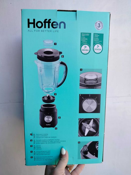 Czarny Blender Hoffen TB-6259-1 600W kielichowy smoothie  koktajle