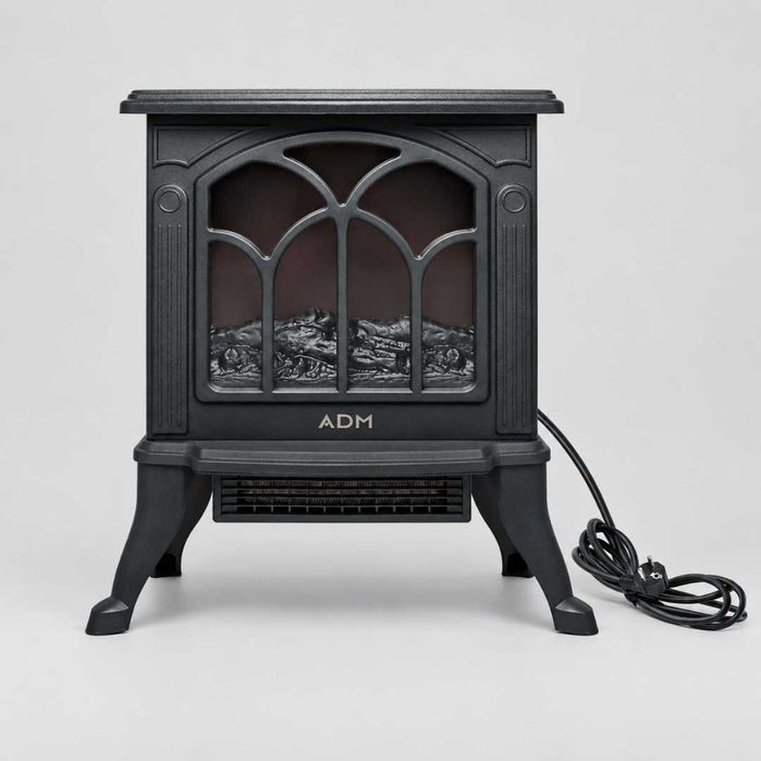 Kominek Elektryczny 1500W Grzejnik Termowentylator Efekt Płomienia 3D Termostat Wolnostojący