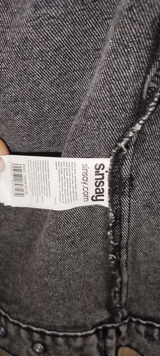 Kurtka jeansowa szara oversize Sinsay