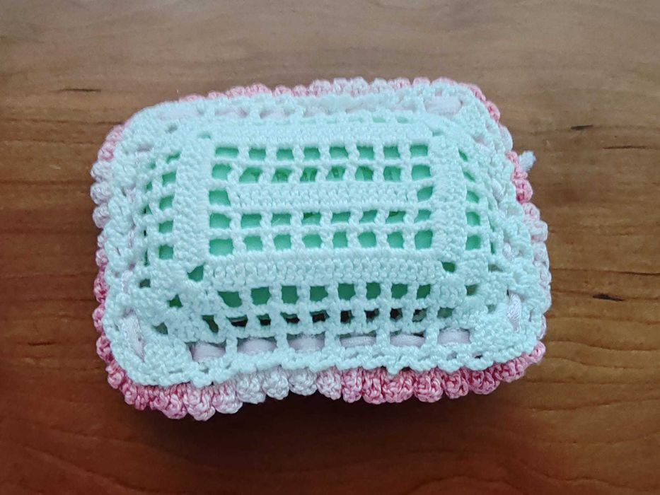 Sabonete com protetor em croché. Novo