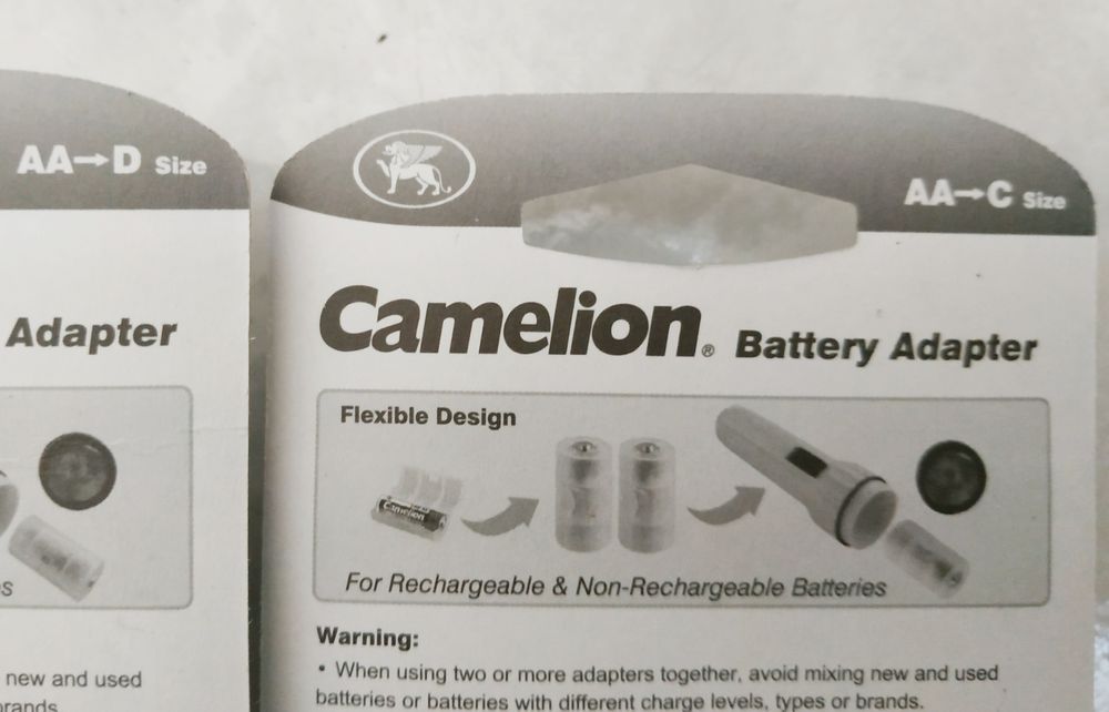 Adaptador para baterias AA - C e AA - D