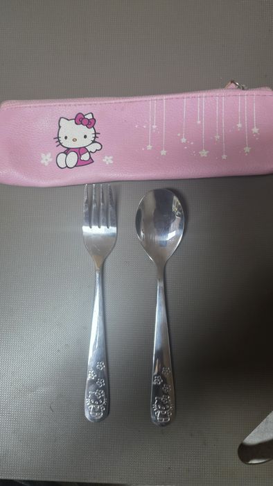 Talheres hello kitty com bolsa